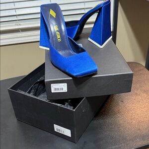The Attico DEVON Electric Blue Pump Triangle Heels Size 38